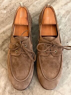OFFICINE CREATIVE BROWN SUEDE BOAT SHOES 11 US /44  $740 MOCCASINS FLATS Bally